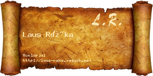 Laus Réka névjegykártya